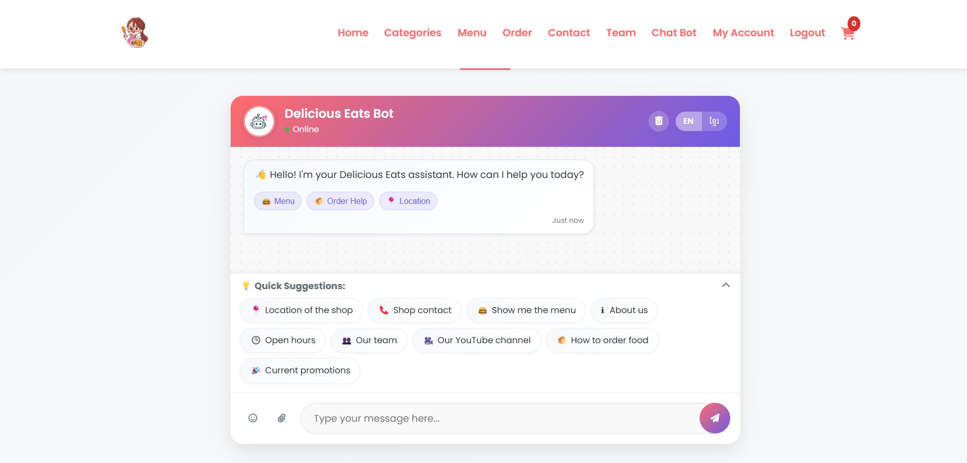 Rule Based Chatbot (RPC) Preview